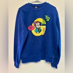 Genuine Merchandise Blue Graphic “Money Rules All” Crewneck Sweater Small